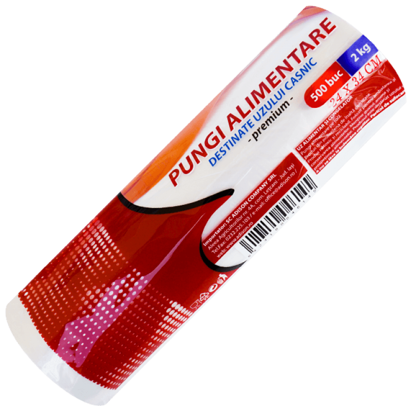Pungi alimentare la rola 24 x 34 cm 2 kg Okerman 500 buc
